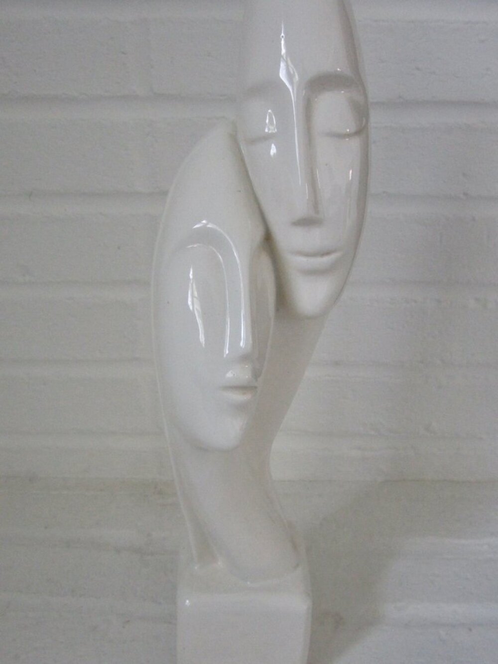 Vintage Modernist Devotion Ceramic Sculpture Signed Gertrude B Brancusi Inspired